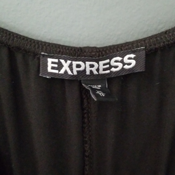 Express xs black and red belted wrap maxi dress - Picture 4 of 6